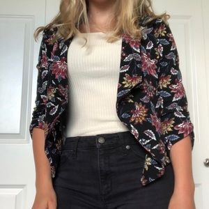 Black and floral blazer